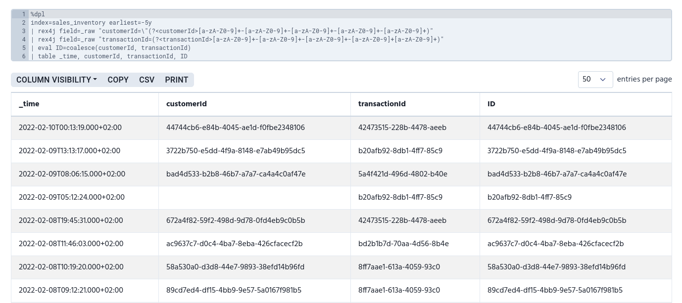 Screenshot of the previous example’s results