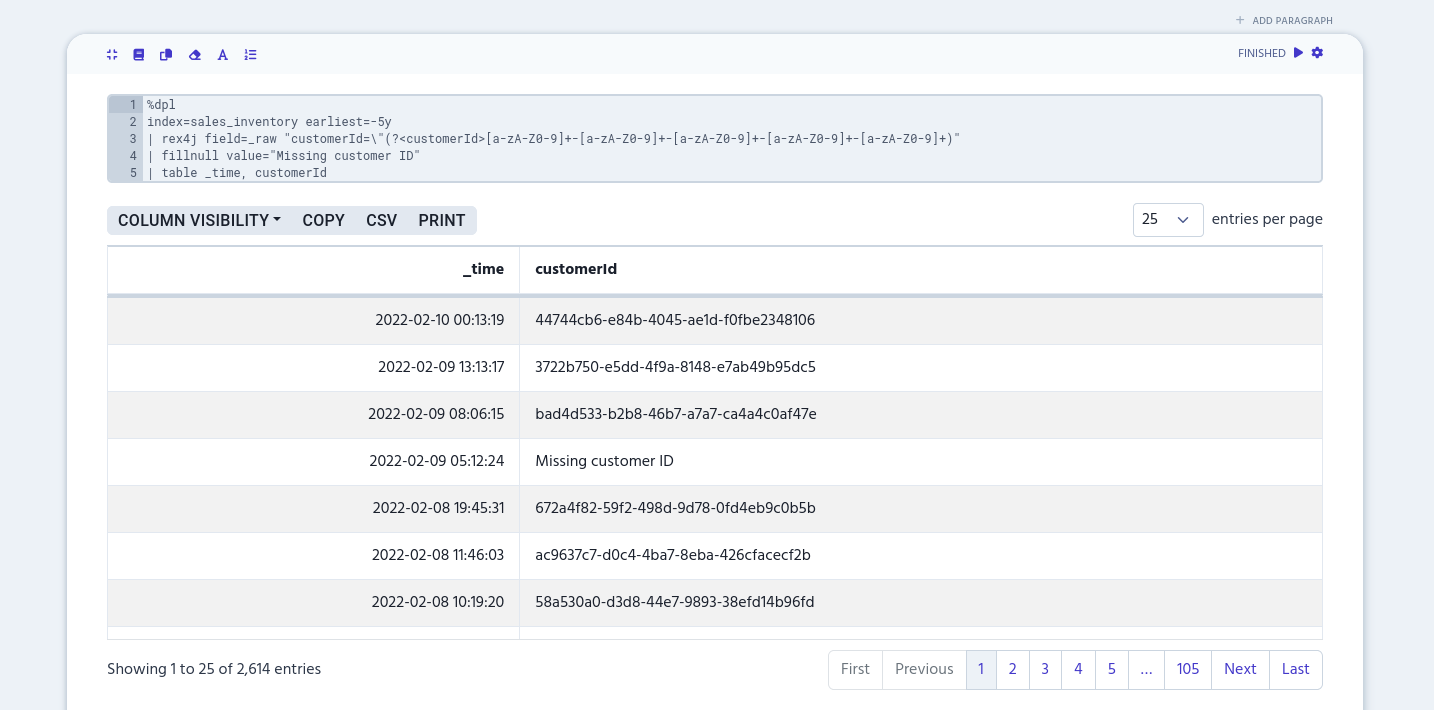 Screenshot of previous example’s results
