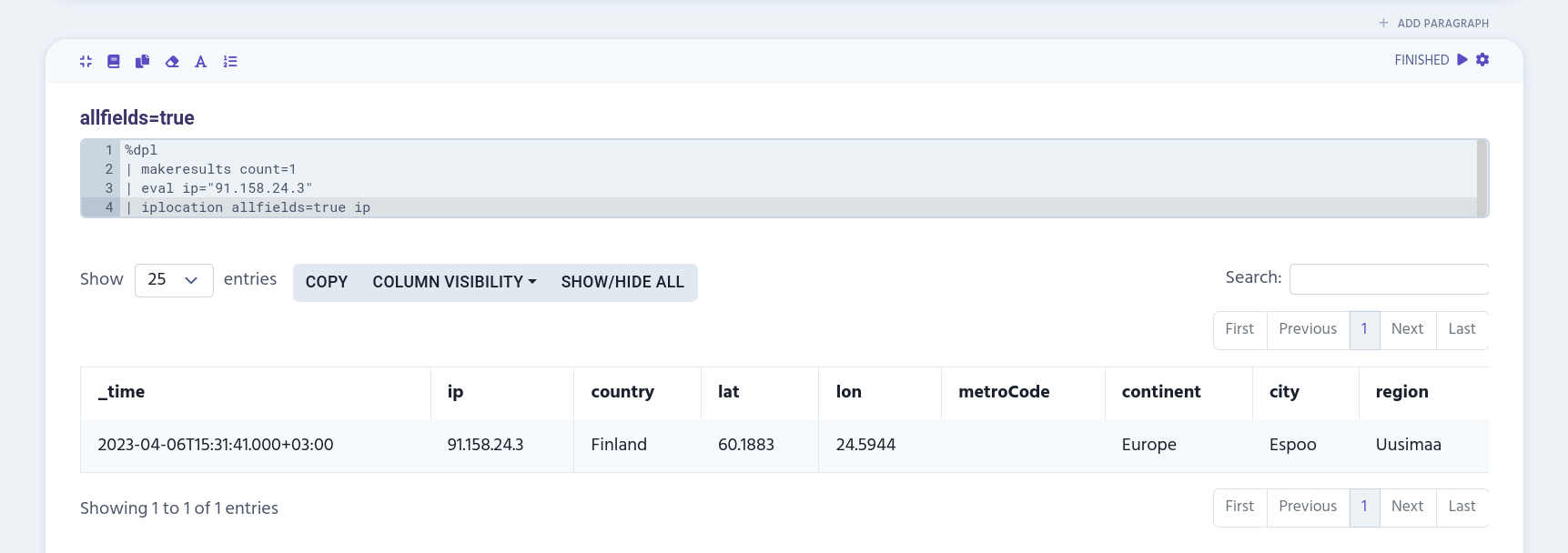 example of iplocation allfields