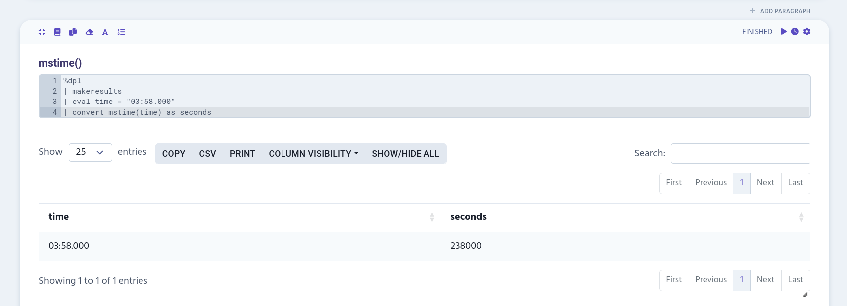 example of mstime()