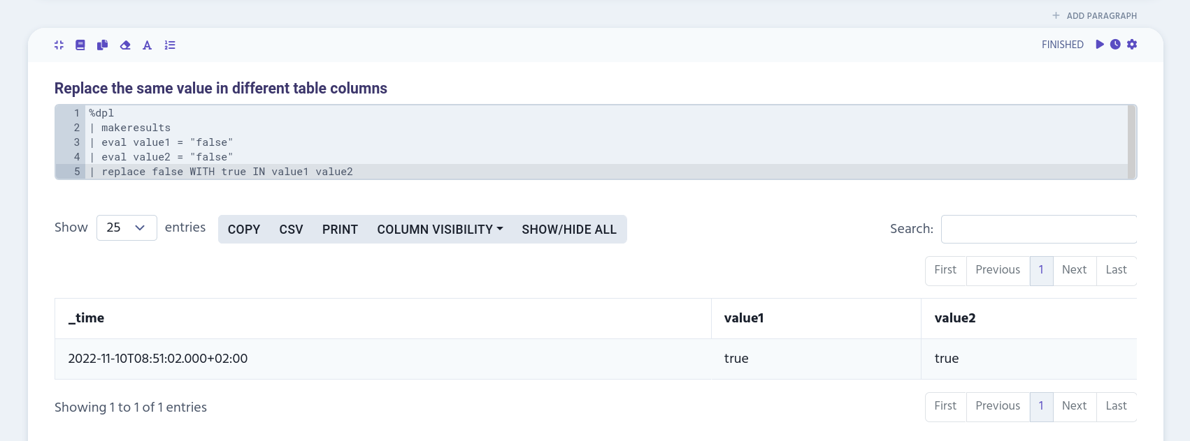 example of replacing the same value from different columns