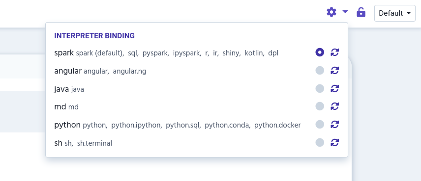 Interpreter binding