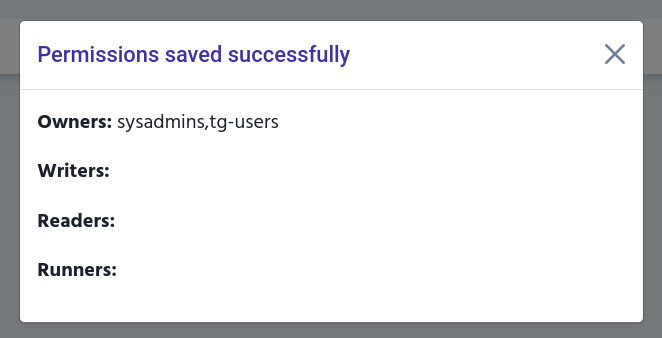 permissions saved