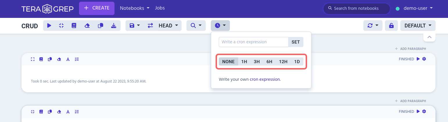 cron expression presets